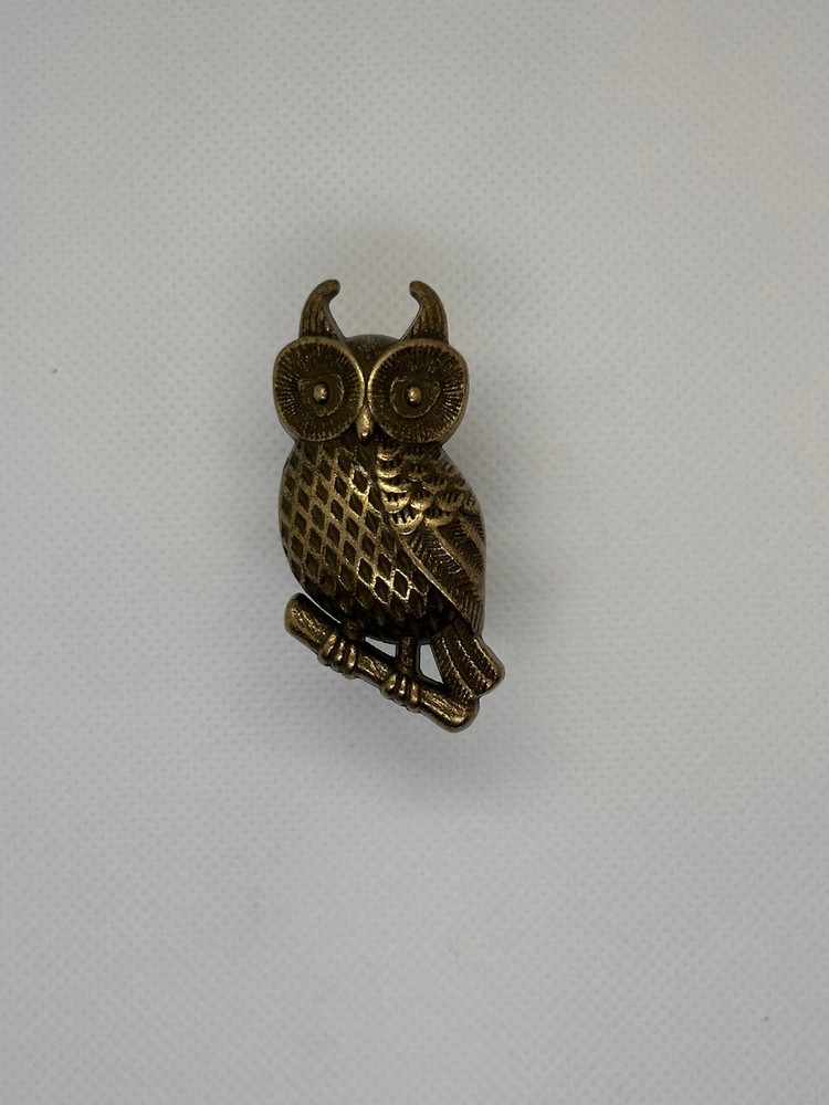 2" Antique Brass Owl Knob