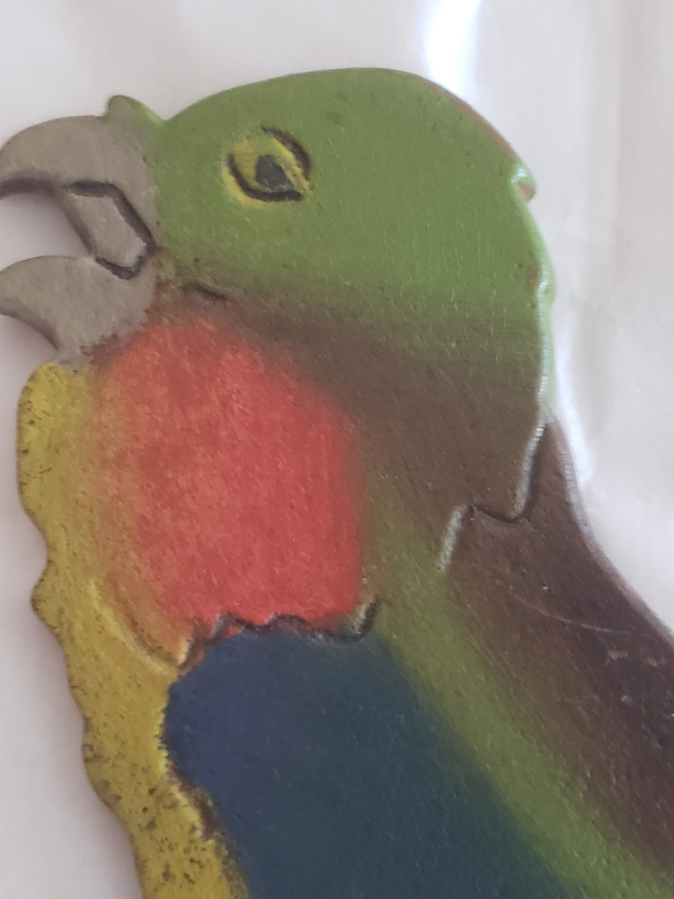 RARE SOLID CAST IRON FOUNDRY MARKED JUDD #928 PARROT ART DECO HANGING HOOK MINT!