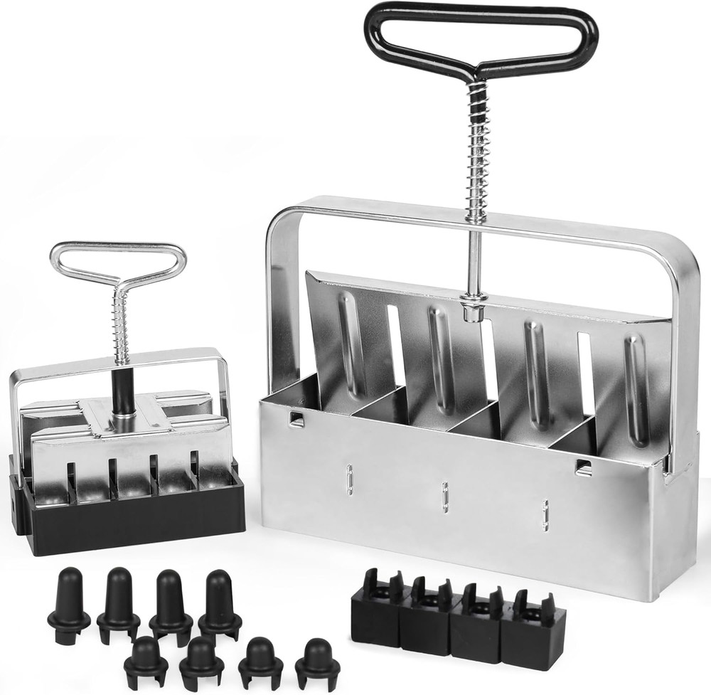 TILLERMAN Heavy Duty Soil Blocker Bundle – Rubber Sealed Handle, No Spring Slip