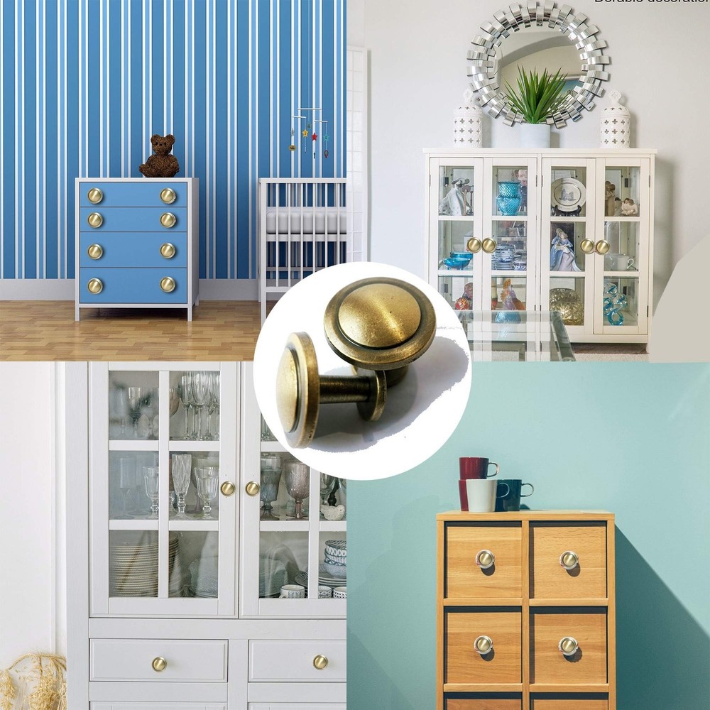 Bronze Vintage Dresser Knobs 12 Pack Antique Round Cabinet Knobs Pulls for Ki...