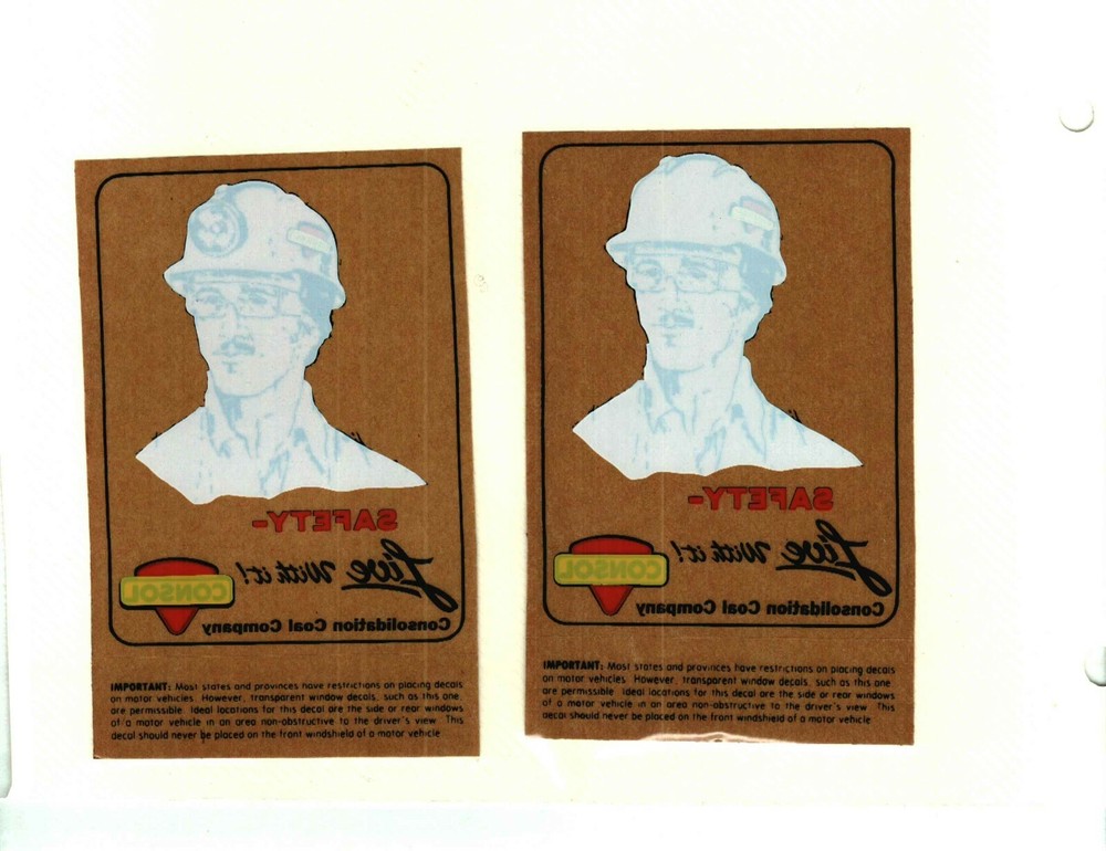 2DIFF OLD SURFACE & UNDERGROUND SAFETY CONSOL COAL CO. COAL MINING STICKERS# 995