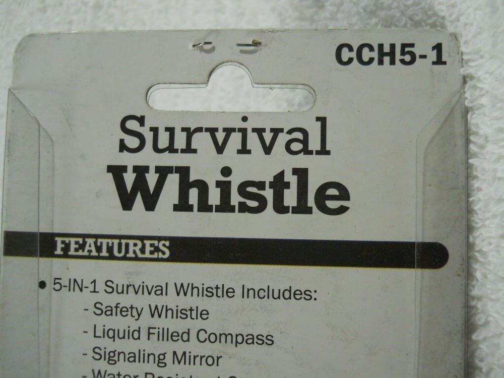 5 in 1 Survival Whistle Compass Fire Flint Storage Container Mirror ABS Plastic