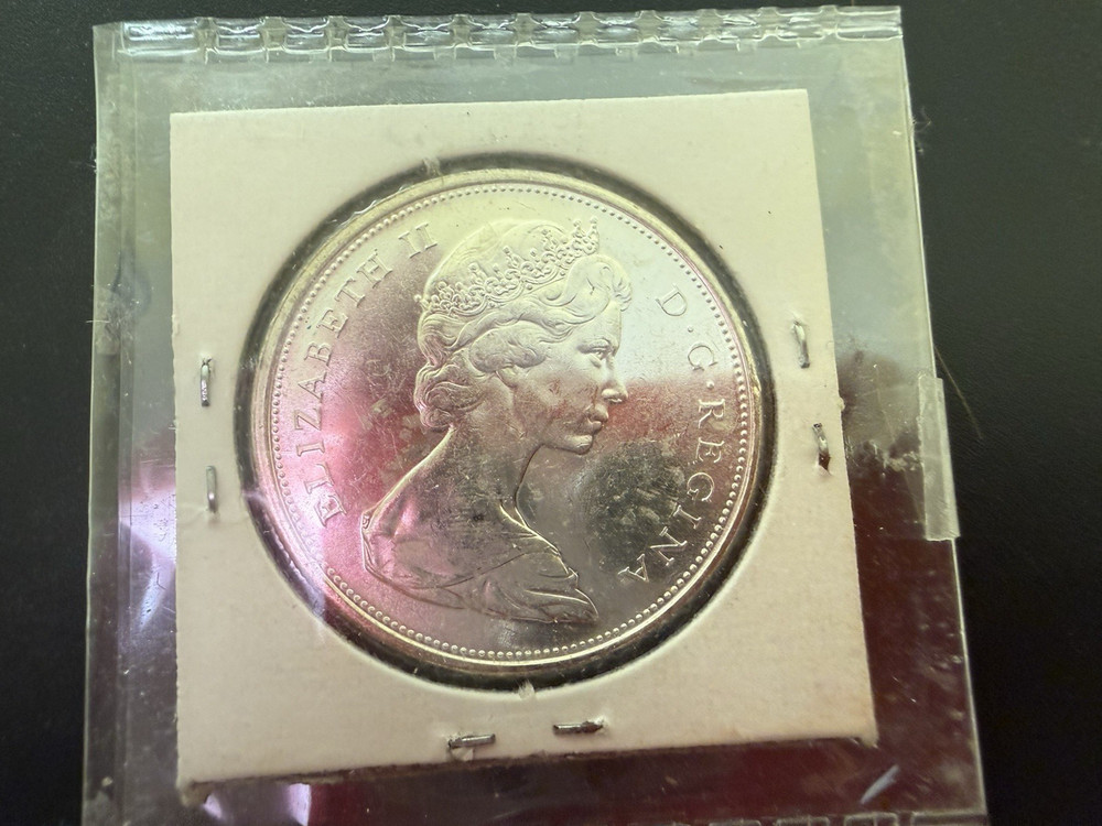 1867 - 1967 Canada Silver 50 Cent Howling Wolf Elizabeth