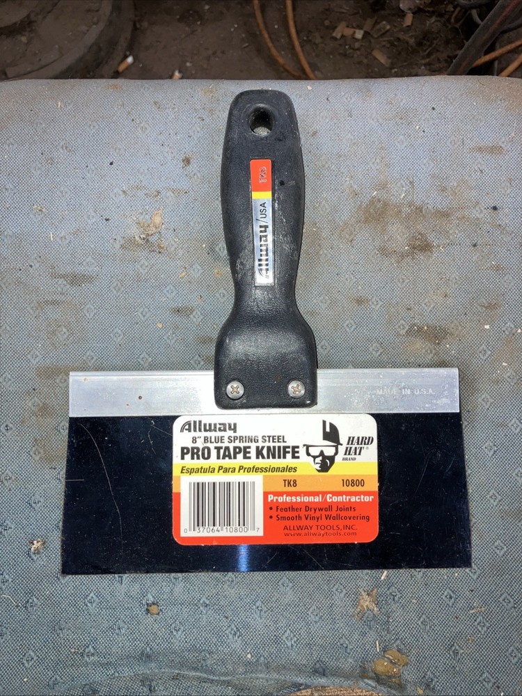 ALLWAY TOOLS TK8 8" Blue Steel Tape Knife with Solid Handle