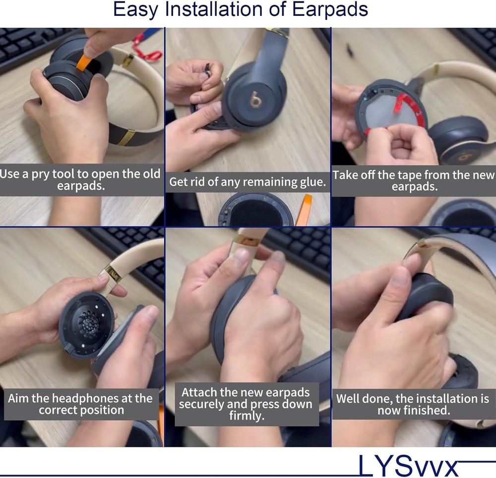 Studio 3 Ear Pads - Replacement Earpads for Beats Studio3 and 2 Black