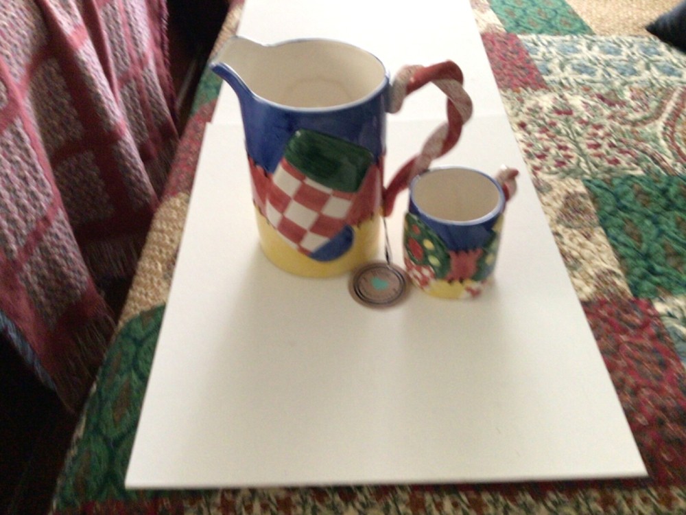 Lotus Hope & Herringbone 1993 pitcher and mug