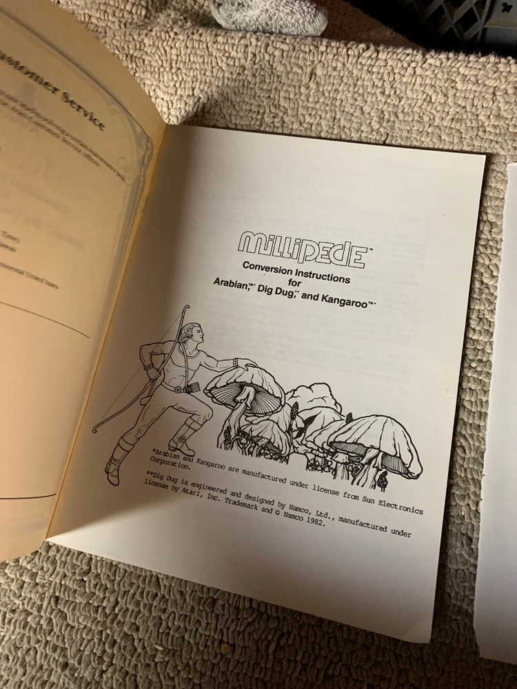 Original Millipede Conversion Dug Atari manual ARCADE Video GAME owners manual
