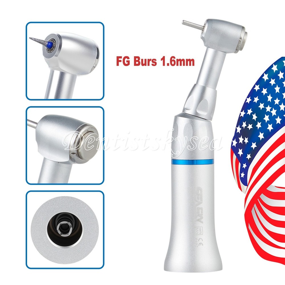 Dental Handpiece Low Slow Speed Contra Angle Push Button E-Type FG Burs 1.6mm