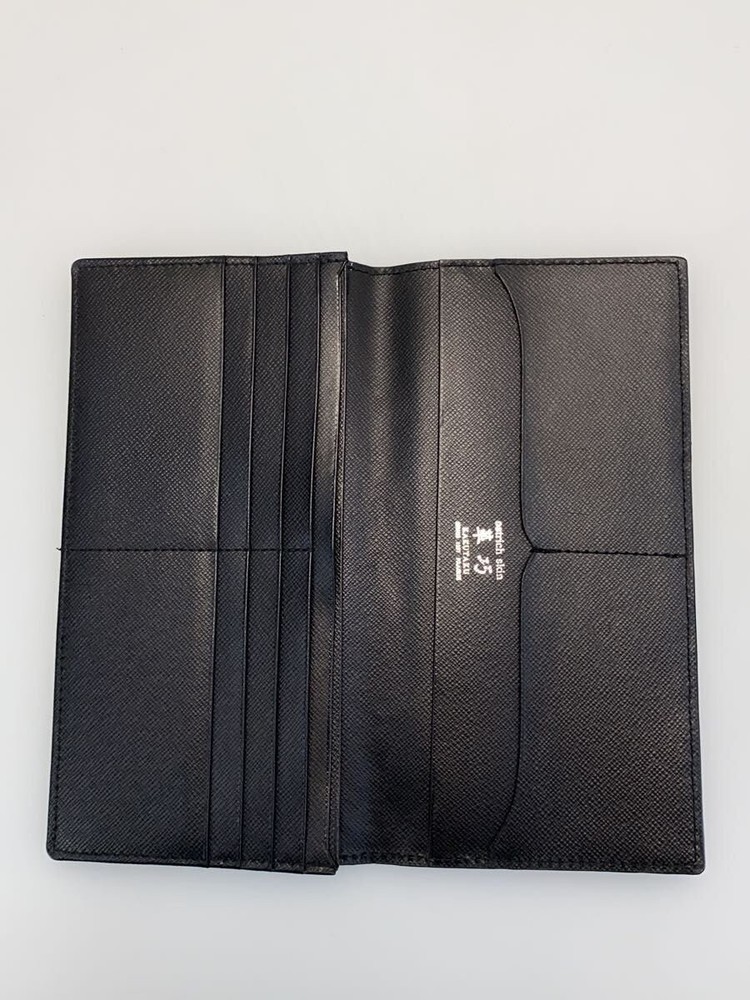 Other brands: Leather long wallet, black, plain, women's.