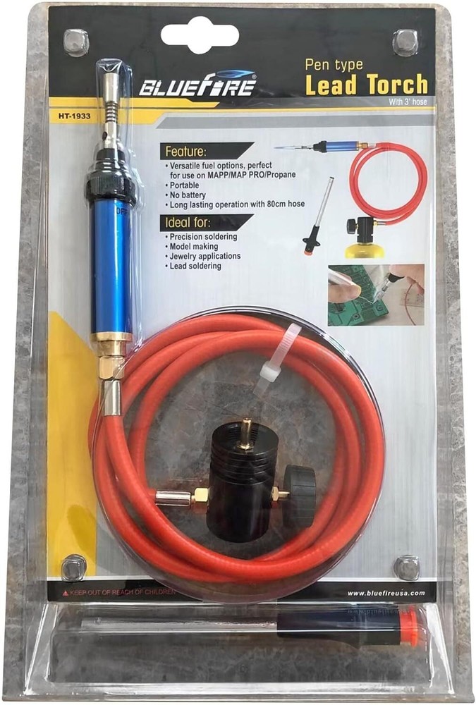 BLUEFIRE Propane/Map Gas Soldering Torch Head Multi-Function Kit with 3' Hose |