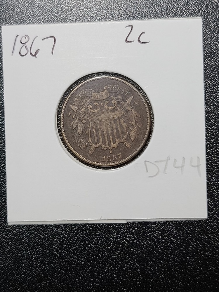1864 Circulated Two 2 Cent Piece DT44*