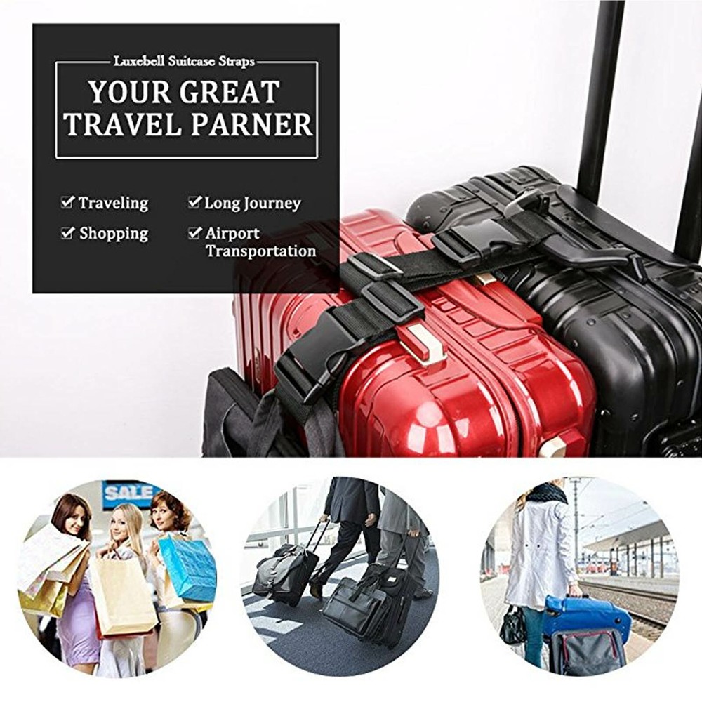 4pcs Add A Bag Strap for Suitcase Handle Hands Free Travel Accessory