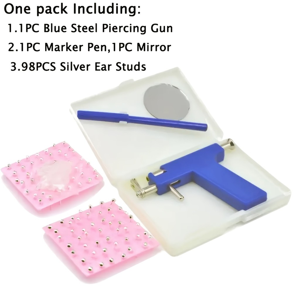 Ear Piercing Gun Kit - Self-Piercing Tool with Studs & Accessories for Home Use
