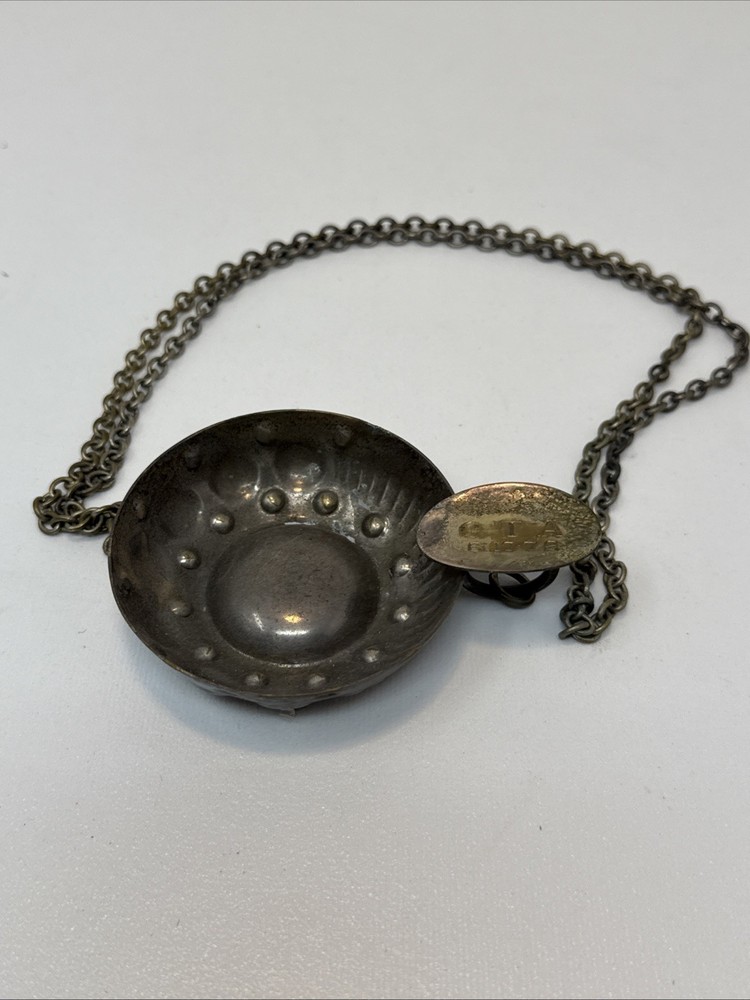 Silverplated Tastevin Wine Tasting Cup and Chain