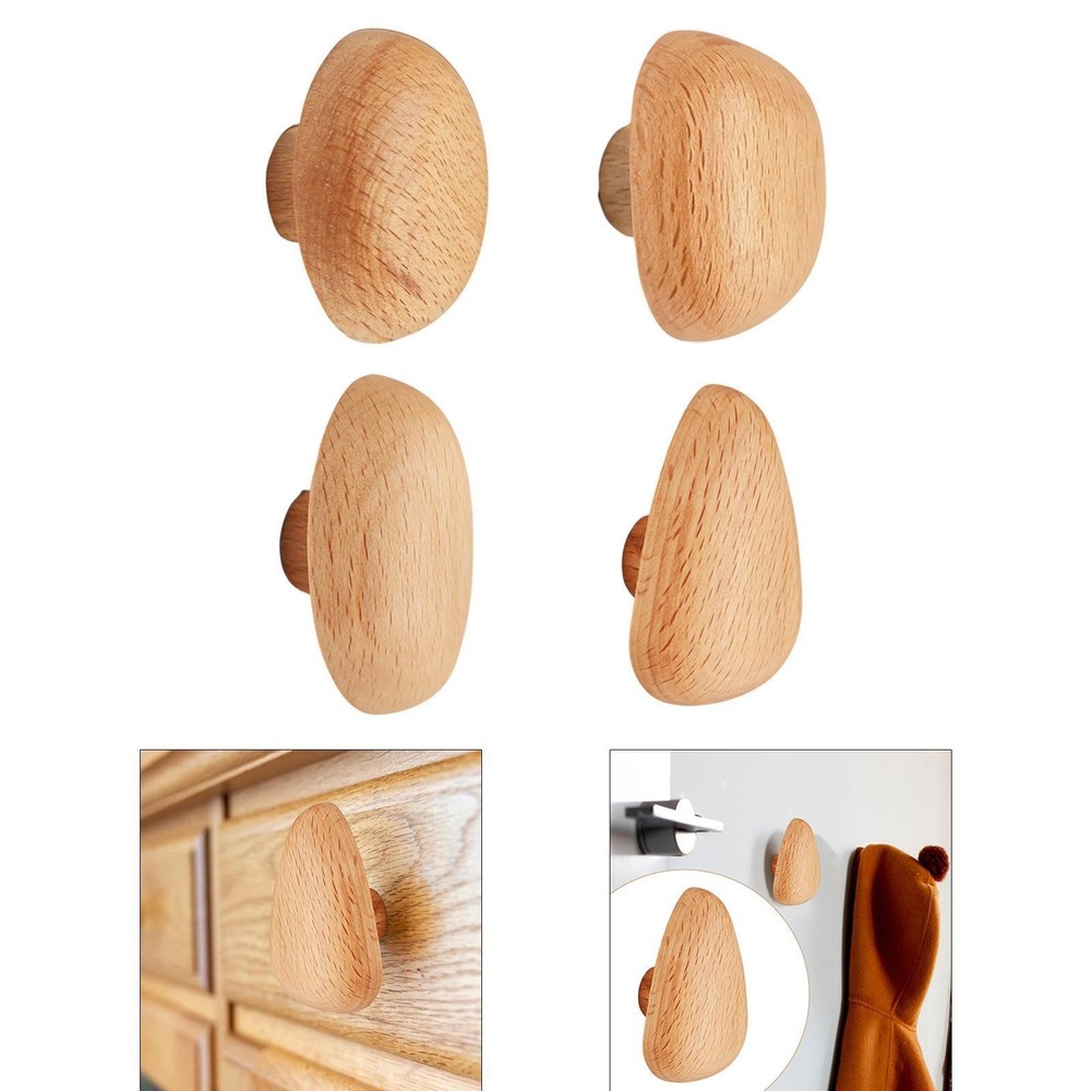 Wood Wall Mount Coat Hook Robe Rack Coat Hanger