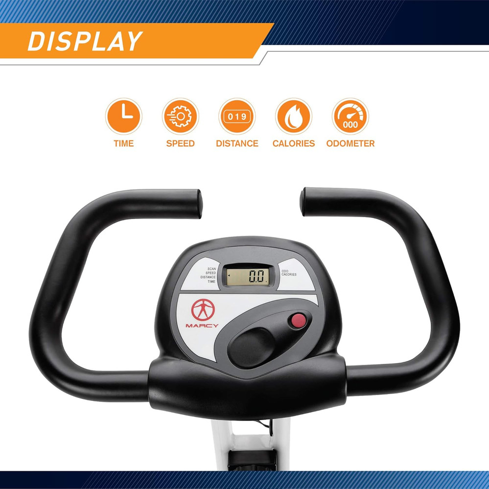 Foldable Upright Exercise Bike with Adjustable Resistance for Cardio Workout & S