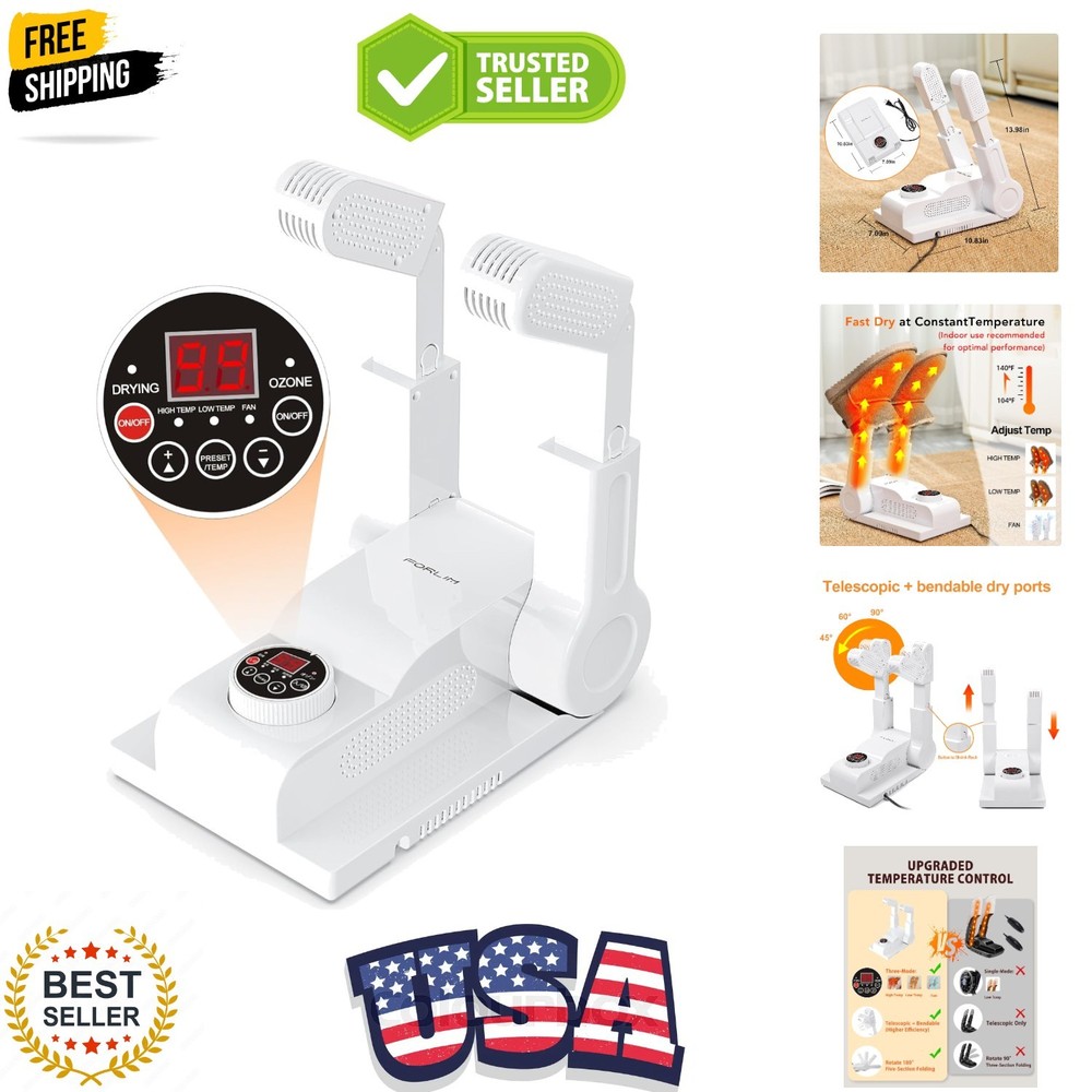 Upgraded Temperature Control] Shoe & Boot Dryer for Work Boots with 24-Hour D...