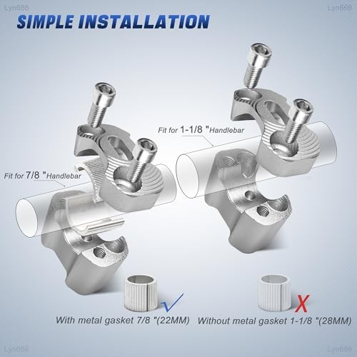 Motorcycle Handlebar Risers Universal Handle Bars Mount Clamps Fit for 1 Silver