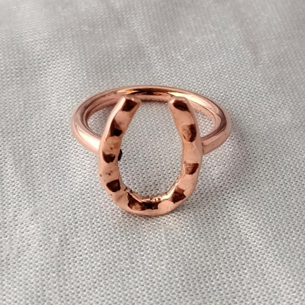 Solid Pure Copper Minimalist Healing Ring, Handmade, Unisex, Horseshoe Ring