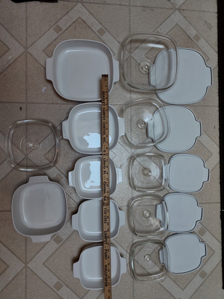 Corning Ware Dishes In Just White pattern.