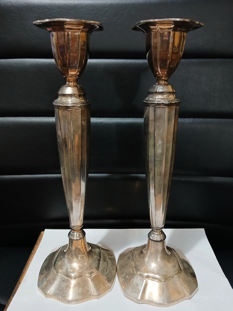 Vintage 12" Reed & Barton Silver Plate Candlestick Holders 4042 EPNS