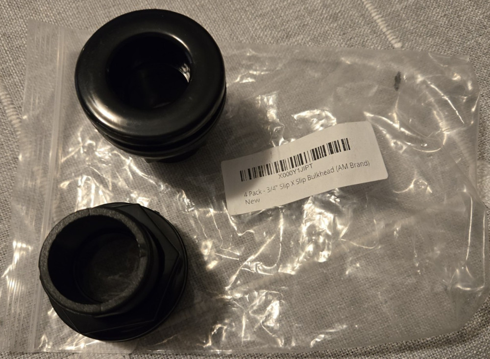 3/4-Inch Slip x  Bulkhead Fitting- NEW