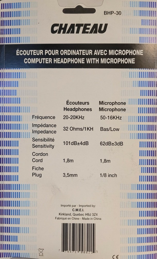 Chateau Computer Headphones with Microphone