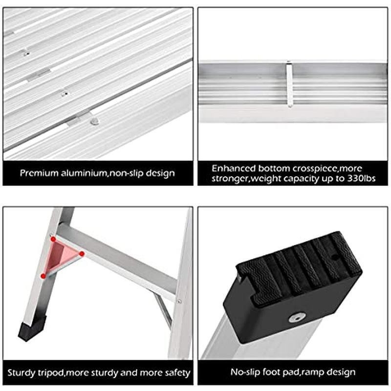 Foldable Aluminum Work Platform Non-Slip Multi-Use Step Ladder Garage Sturdy New