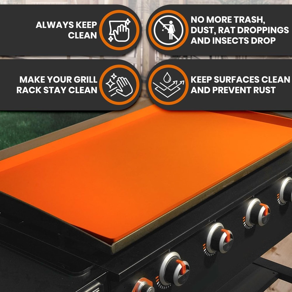 Generic Silicone Griddle Mat Heavy Duty 36 Inch Orange Large Size