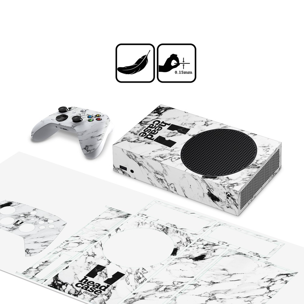 HEAD CASE DESIGNS MARBLE VINYL SKIN DECAL FOR SERIES S CONSOLE & CONTROLLER