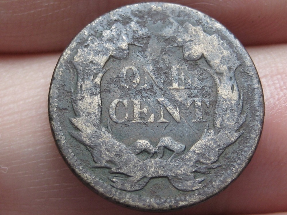1857 Flying Eagle Penny Cent- About Good Details
