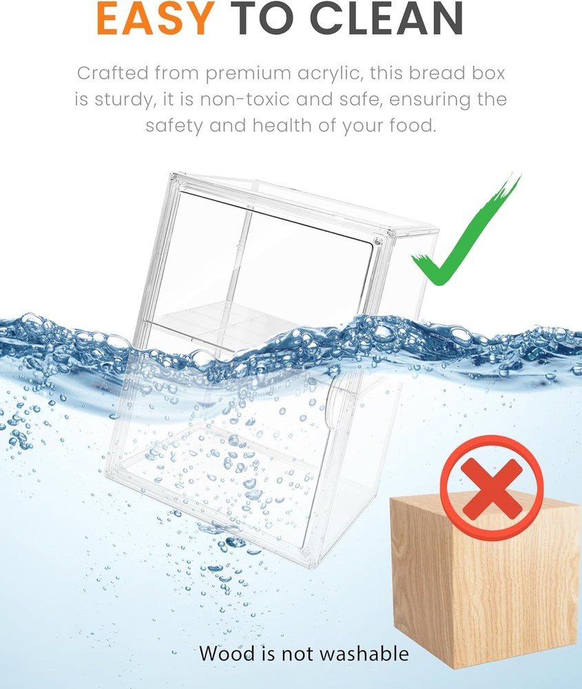Bread Box,Large Boxs for Kitchen Countertop - 4 Layers Adjustable white