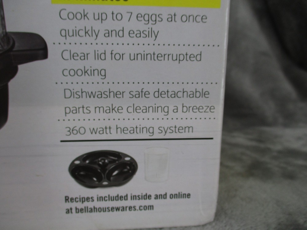 Bella Egg Cooker 360 Watt Heating System Detachable 7 Eggs Capacity NEW
