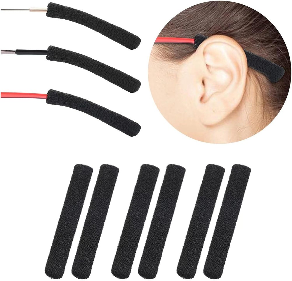 4×Anti-Slip Elastic Comfort Eyeglasses Temple Tips Sleeve Microstructured Fabric