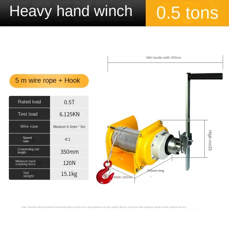Manual Winches Forward and Reverse Self-locking Hand Winch Traction Hoist