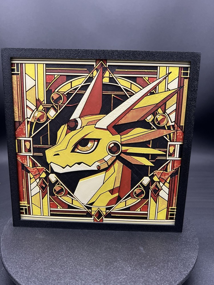 DigiPoke - Digimon/Pokemon Mashup - 3d Printed Art Deco Picture