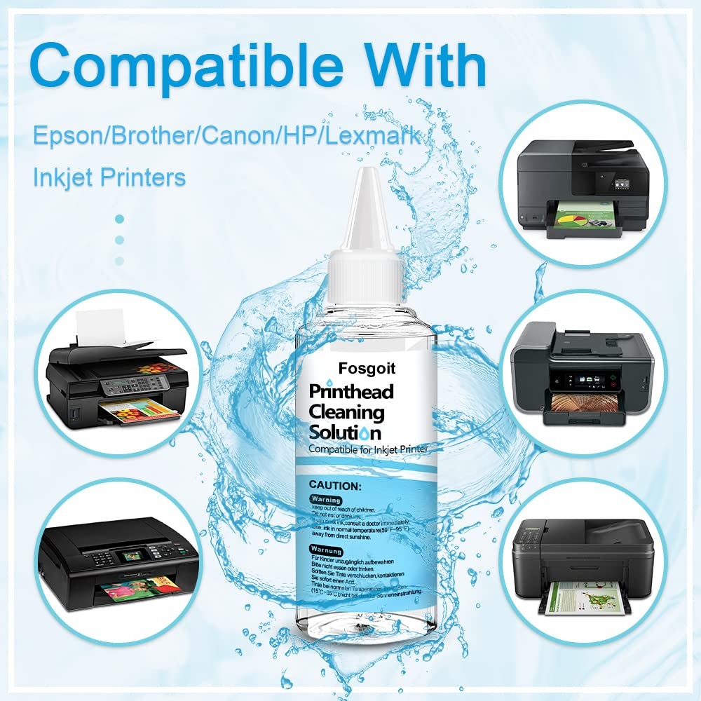 Printhead Cleaning Kits Inkjet Printers, Printer Kit 100mL, Clear