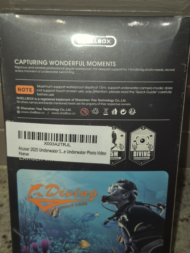 Shellbox Waterproof Diving Case, 2nd Generation 15M Waterproof iPhone/Samsung