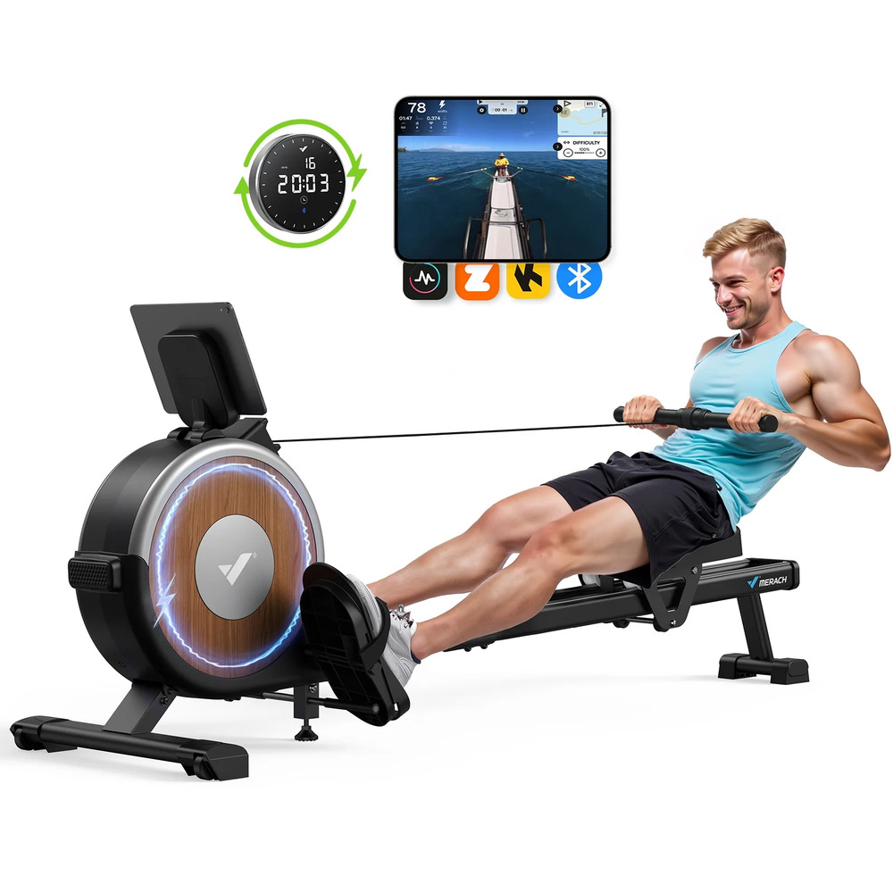 Self-Powered Rowing Machine Magnetic Rower 16 Levels