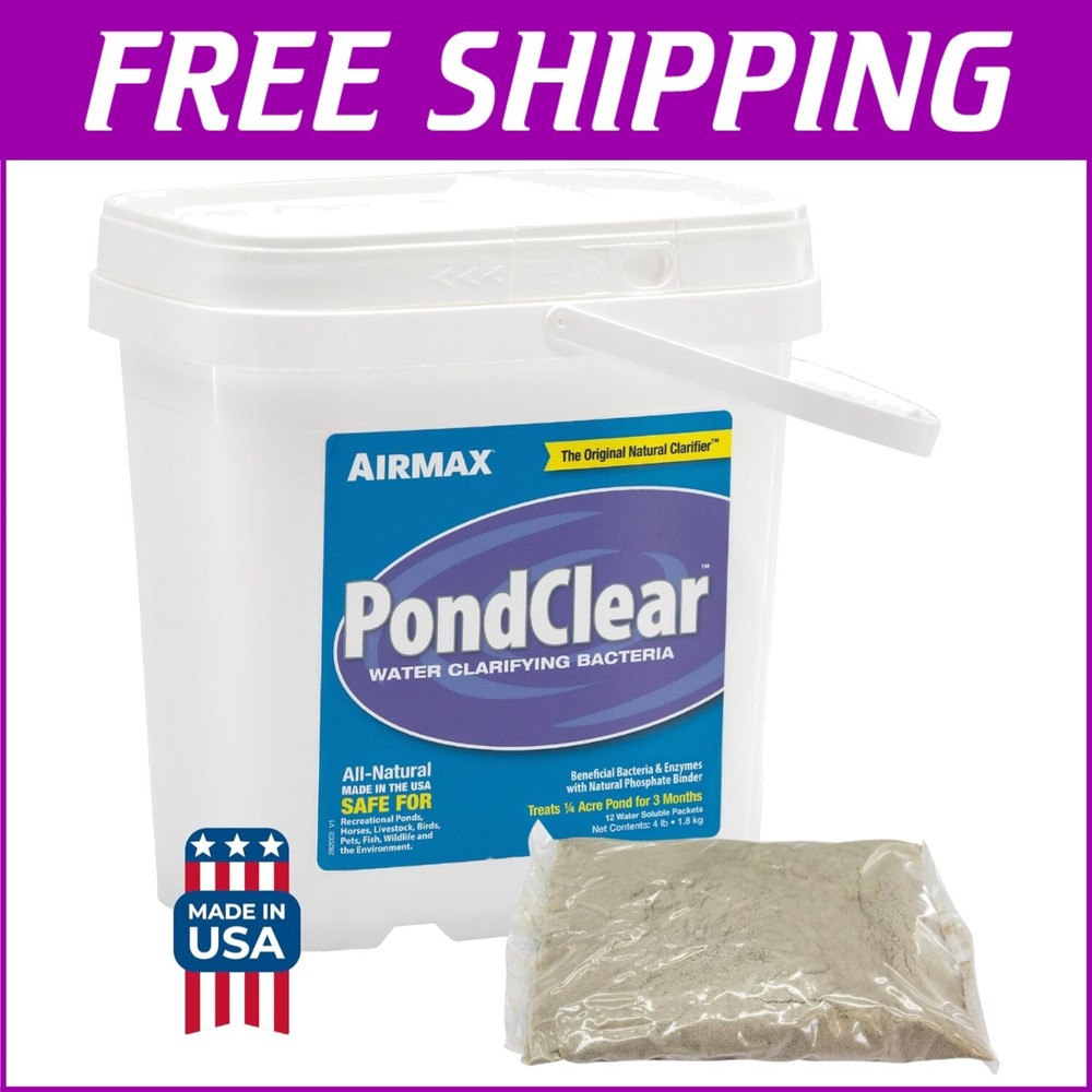 PondClear Packets - Effective Beneficial Bacteria Clarifier Treatment, 12 Count