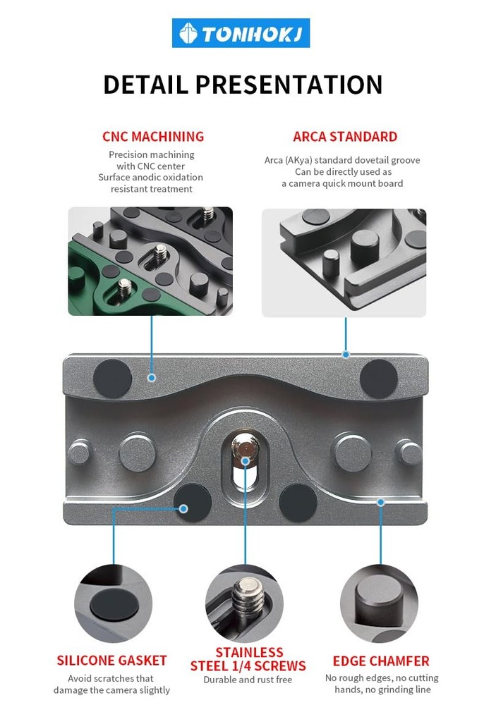 Camera Tether Cable Clamp Block Curve Tether with Arca Quick Release Plate Pr...