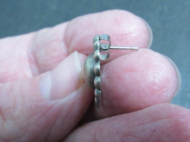 small button southwestern sterling earrings