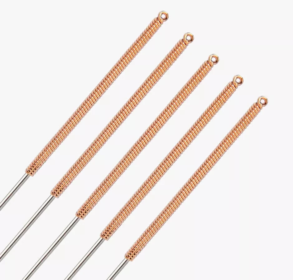 Acupuncture Copper Handle Long Large sharp Needles without guide tube 100/box