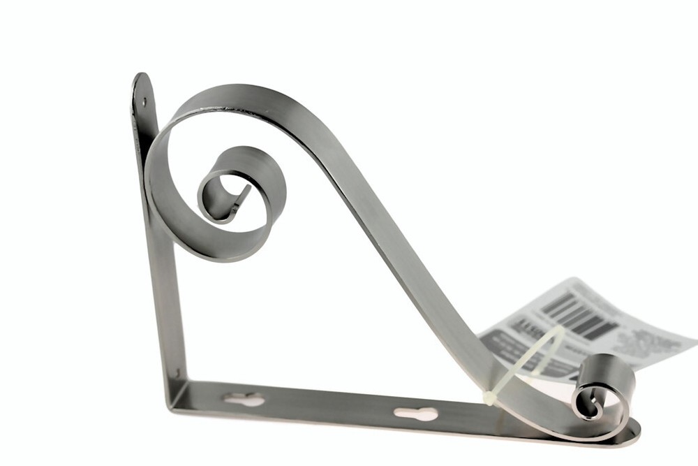 (12 Pack) Decorative Shelf Bracket - 8" X 6" Satin Nickel Scroll