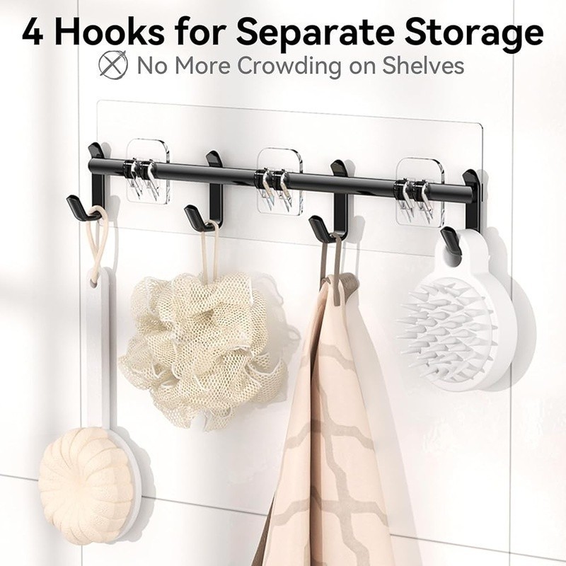 Shower Caddy Organizer Set Adhesive Rustproof Bathroom Storage Large Capacity US