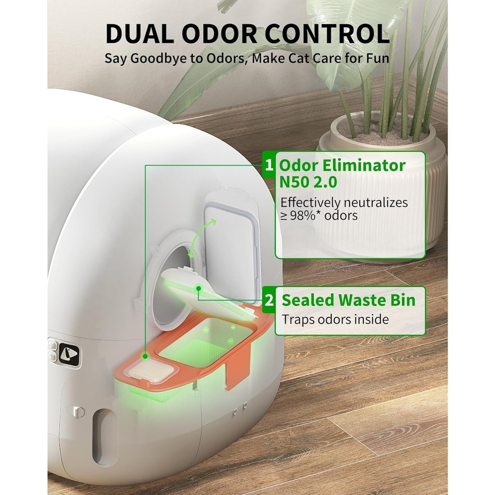 PuraMax 2 Automatic Self-Cleaning Cat Litter Box, App Control Automatic Litter B