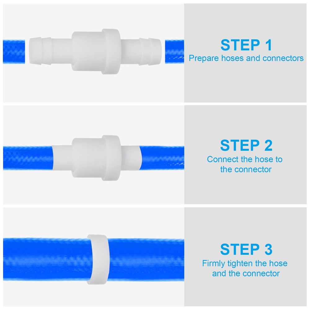 2 Pcs 1/2" Plastic One Way Inline Check Valve Barb Hoses Non Return White