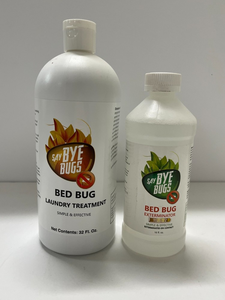Say Bye Bugs Bed Bug 16 fl oz Exterminator and 32 fl oz Laundry Treatment