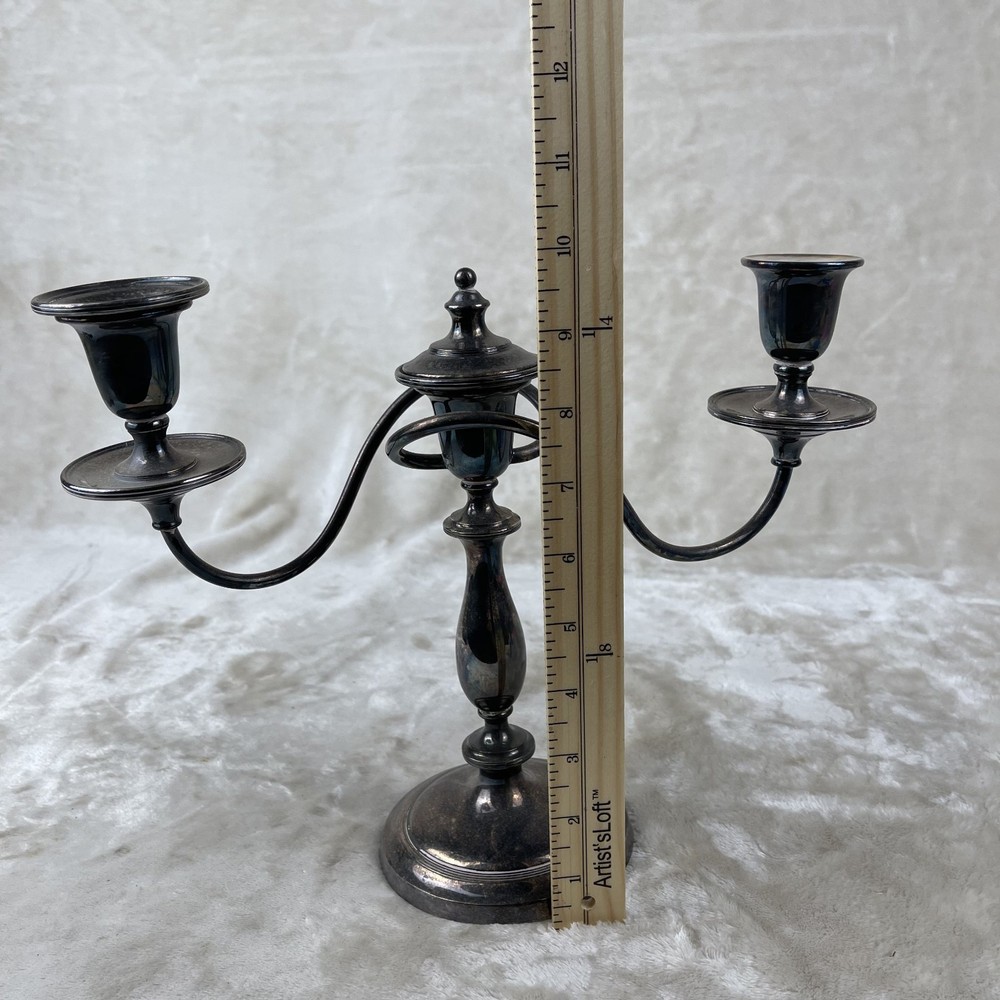 Vintage Silver-plate 3 Candle Twisted Arm Candlestick