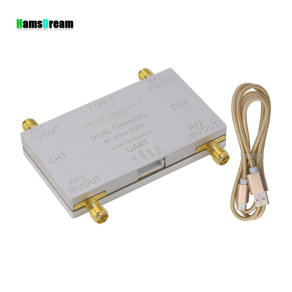 RF-8GHz-60DB Dual Channel Programmable Attenuator RF Attenuator Type-C for PC
